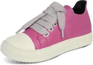 IMPREMEY Women's Low top Sneakers Fashion Thick Strap Leather Walking Shoes.