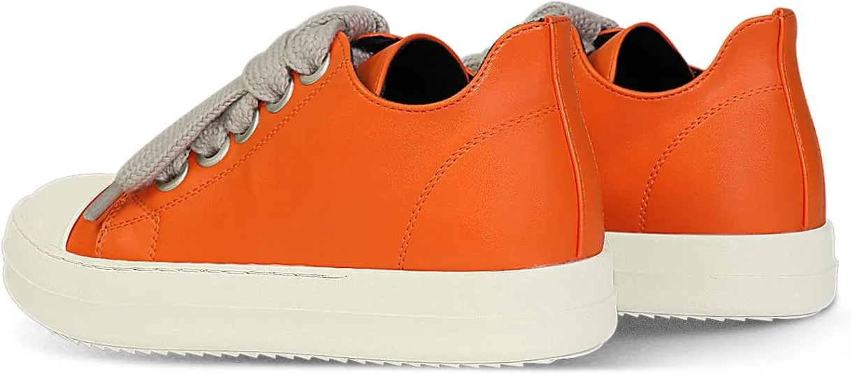 IMPREMEY Women's Low top Sneakers Fashion Thick Strap Leather Walking Shoes.