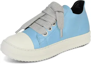 IMPREMEY Women's Low top Sneakers Fashion Thick Strap Leather Walking Shoes.