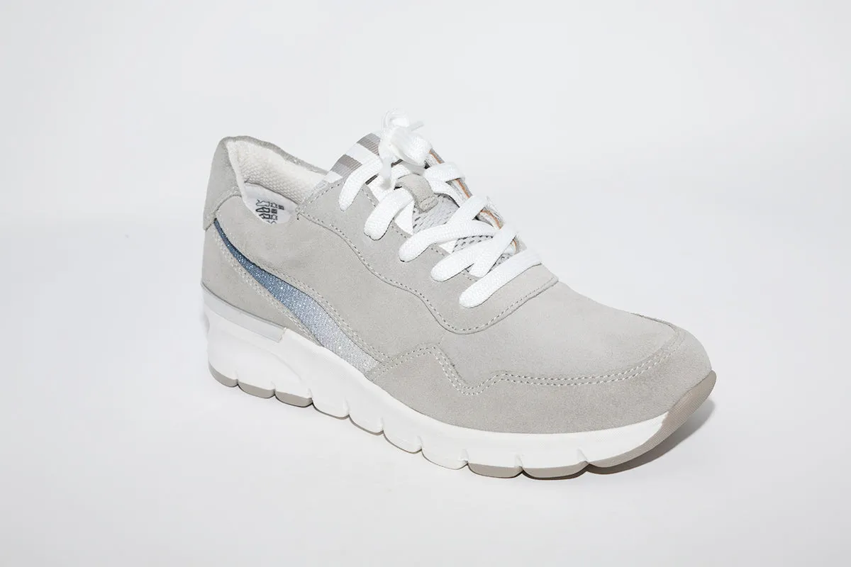 JANA - Light Grey Wedge  Laced Trainer