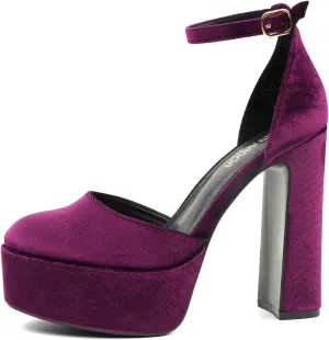 JENN ARDOR Women's Platform Heels Chunky High Heel Pumps Block Heels Ankle Strap Closed Toe for Dress Wedding Party Pumps