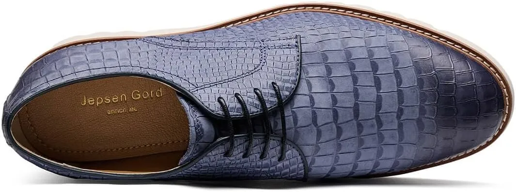Jepsengord Men's Dress Shoes Genuine Italian Cowhide Leather Casual Oxford Derby Sneakers Comfortable Formal Shoes
