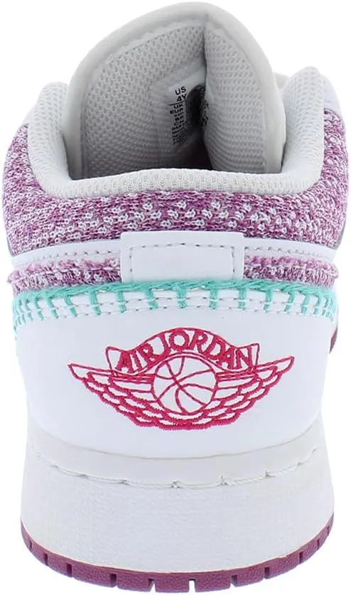 Jordan Big Kid's 1 Low SE White/Light Bordeaux-Rush Pink (DM9037 100)