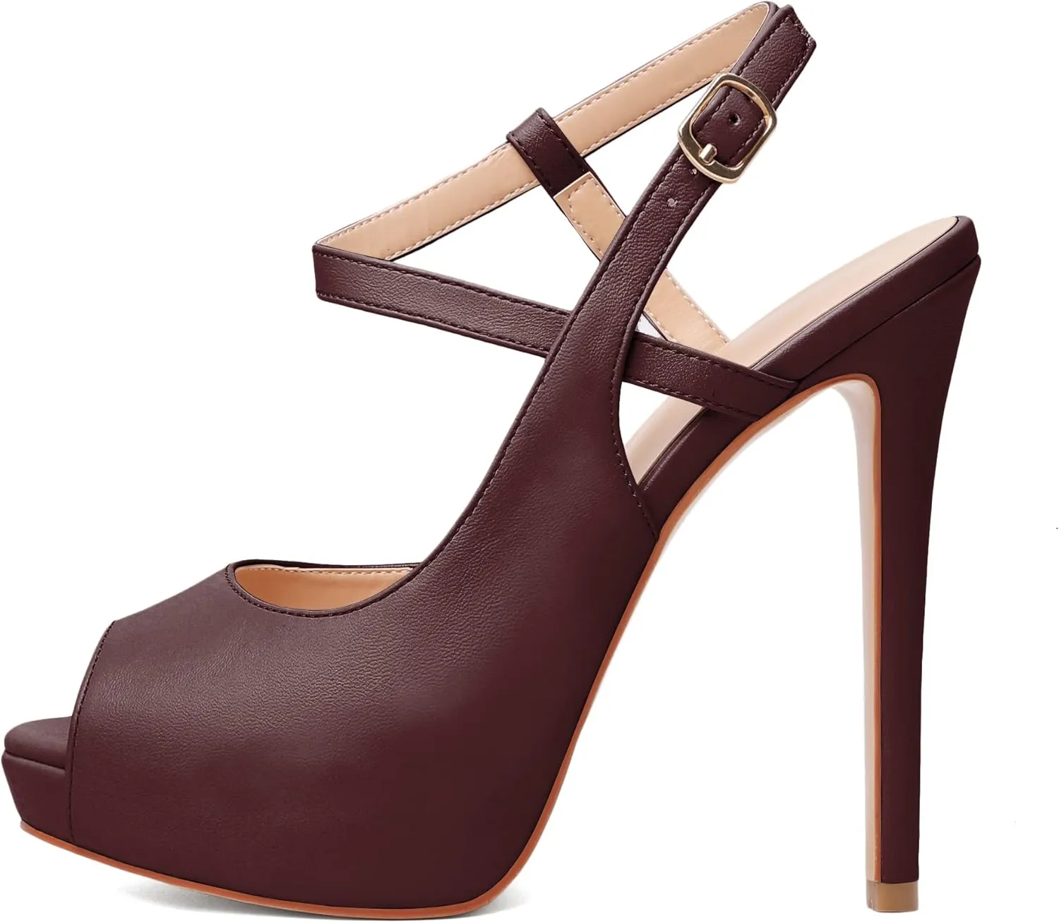 Joseywade Women Slingback Peep Toe Platform Pumps High Heel Sandals 5" Stiletto Heel Party Dress Shoes