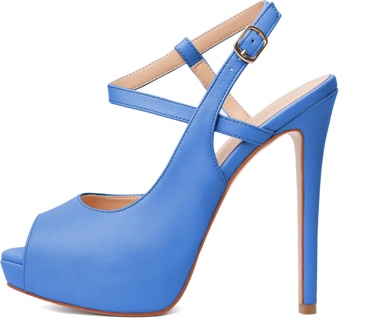 Joseywade Women Slingback Peep Toe Platform Pumps High Heel Sandals 5" Stiletto Heel Party Dress Shoes