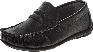 Josmo Boys Moccasin Driving Loafers - Casual Dress Penny Slip On Boat Shoes (Sizes: 5-10 Toddlers / 11-13 Little Kids / 1-5 Big Kids)