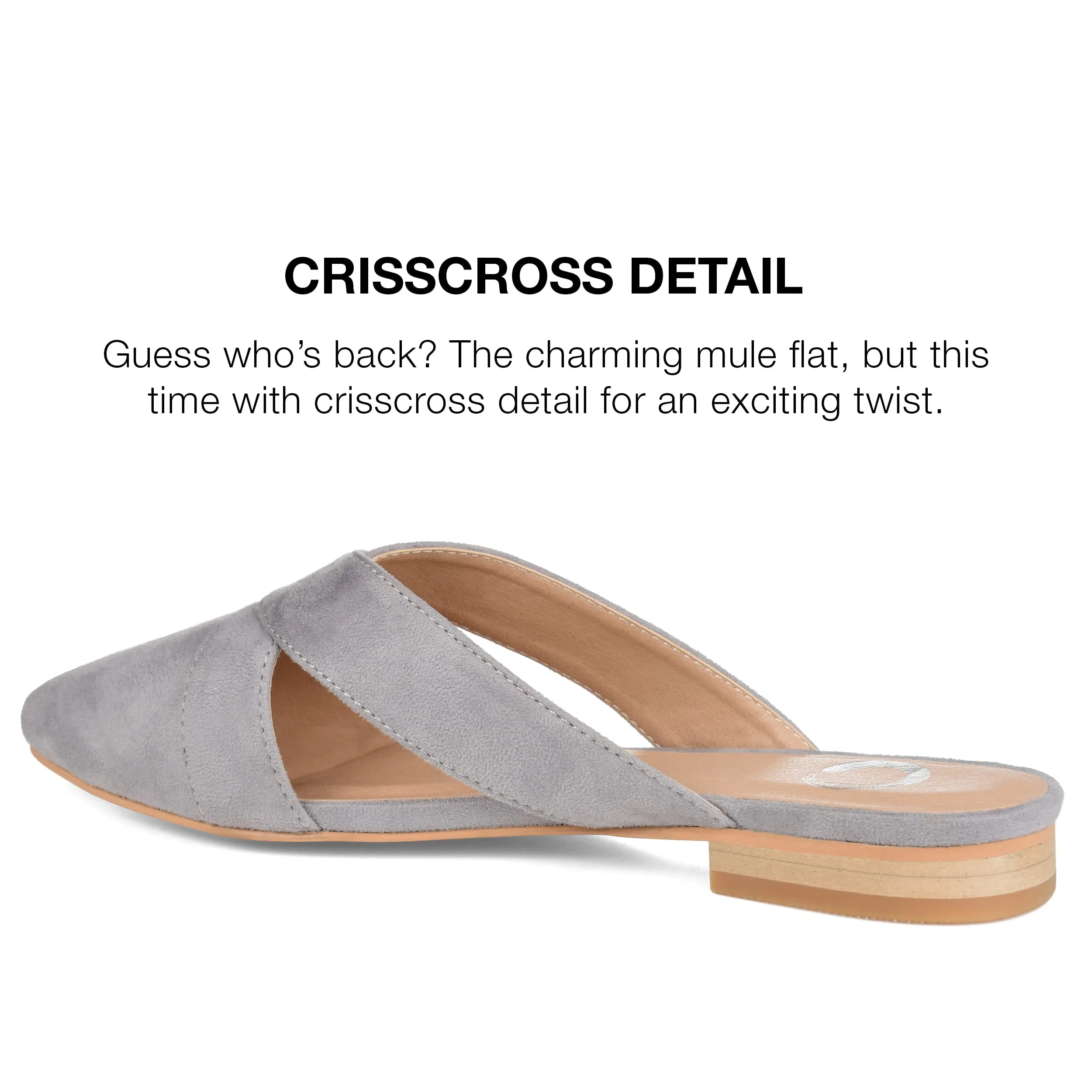Journee Women's Giada Mule Flats Grey, 8
