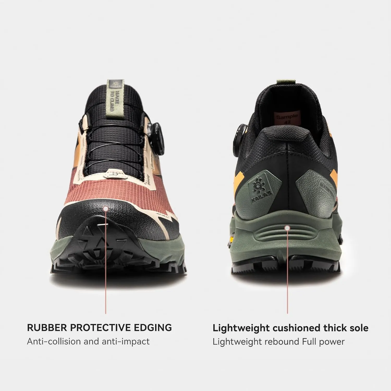 KAILAS Men's Kuocang BOA Hiking Shoe FLT Waterproof V Sole Non-Slip Shoes Lightweight Breathable Low Height Outdoor Trailing Trekking Shoes