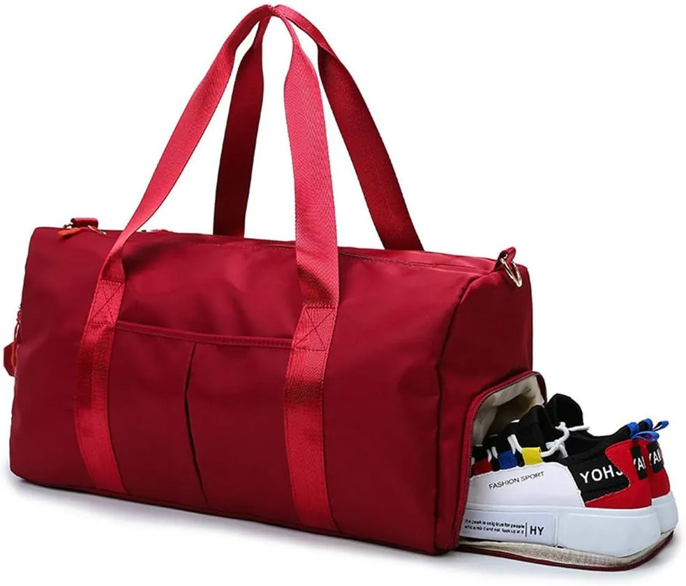 KARRESLY Sports Gym Bag for Women or Men Travel Duffel Bag with Wet Pocket and Shoes Compartment for Training Swim Yoga(Green)