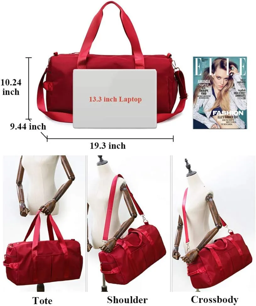 KARRESLY Sports Gym Bag for Women or Men Travel Duffel Bag with Wet Pocket and Shoes Compartment for Training Swim Yoga(Violet)