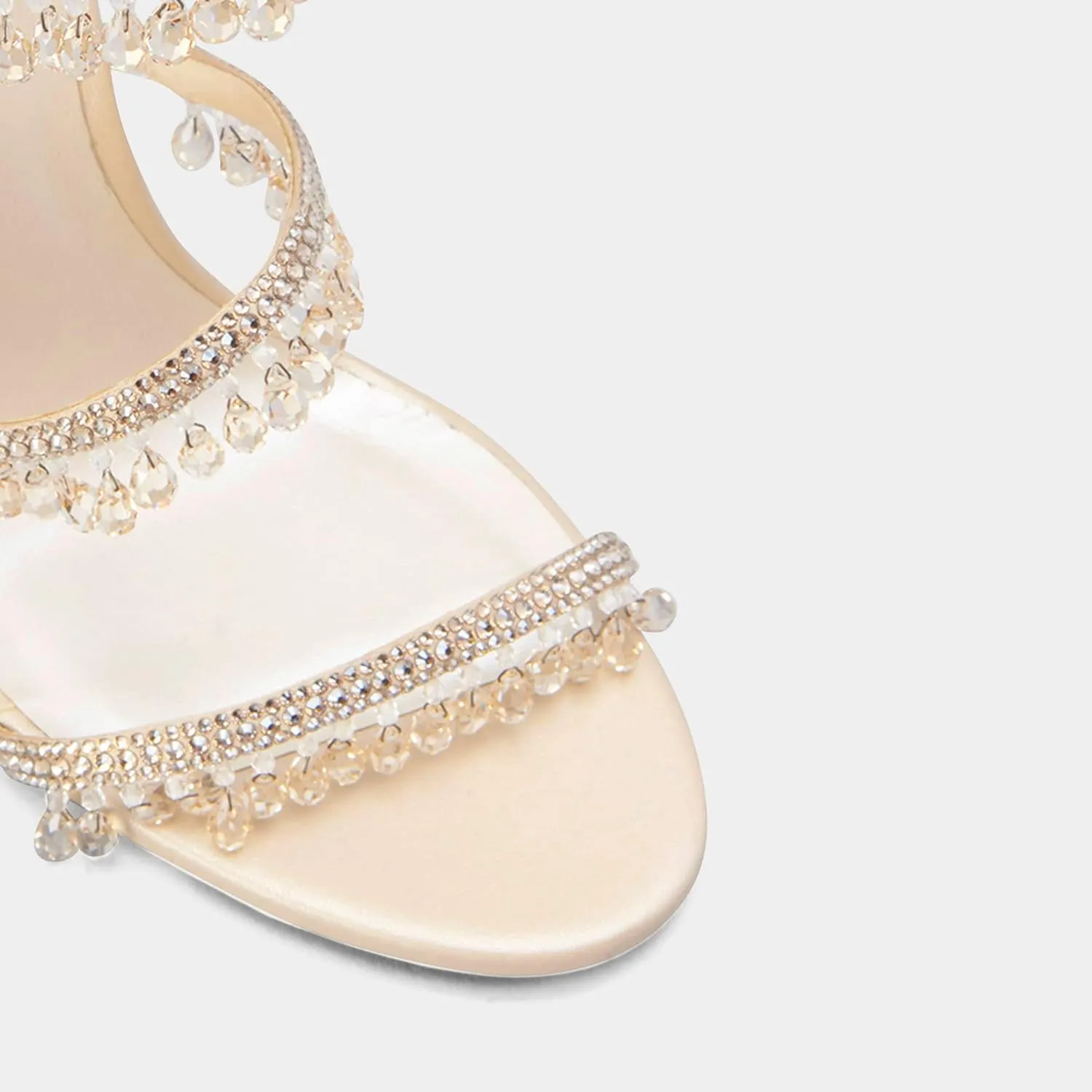 keleimusi Women's Rhinestone Chandelier Embellished Strappy High Heel Sandals 4-inch