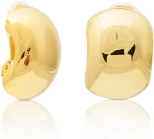 Kenneth Jay Lane Polished Gold Hoop Clip-On Earrings