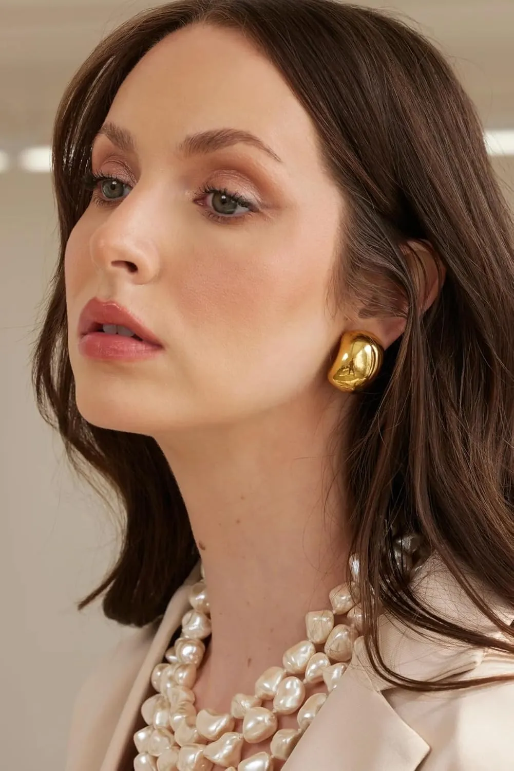 Kenneth Jay Lane Polished Gold Hoop Clip-On Earrings