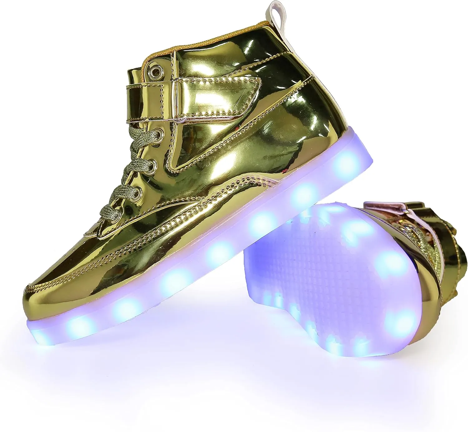 Kids LED Light up Shoes USB Charging Flashing High-top Sneakers for Boys and Girls Child Unisex