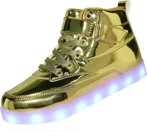 Kids LED Light up Shoes USB Charging Flashing High-top Sneakers for Boys and Girls Child Unisex