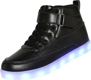 Kids LED Light up Shoes USB Charging Flashing High-top Sneakers for Boys and Girls Child Unisex