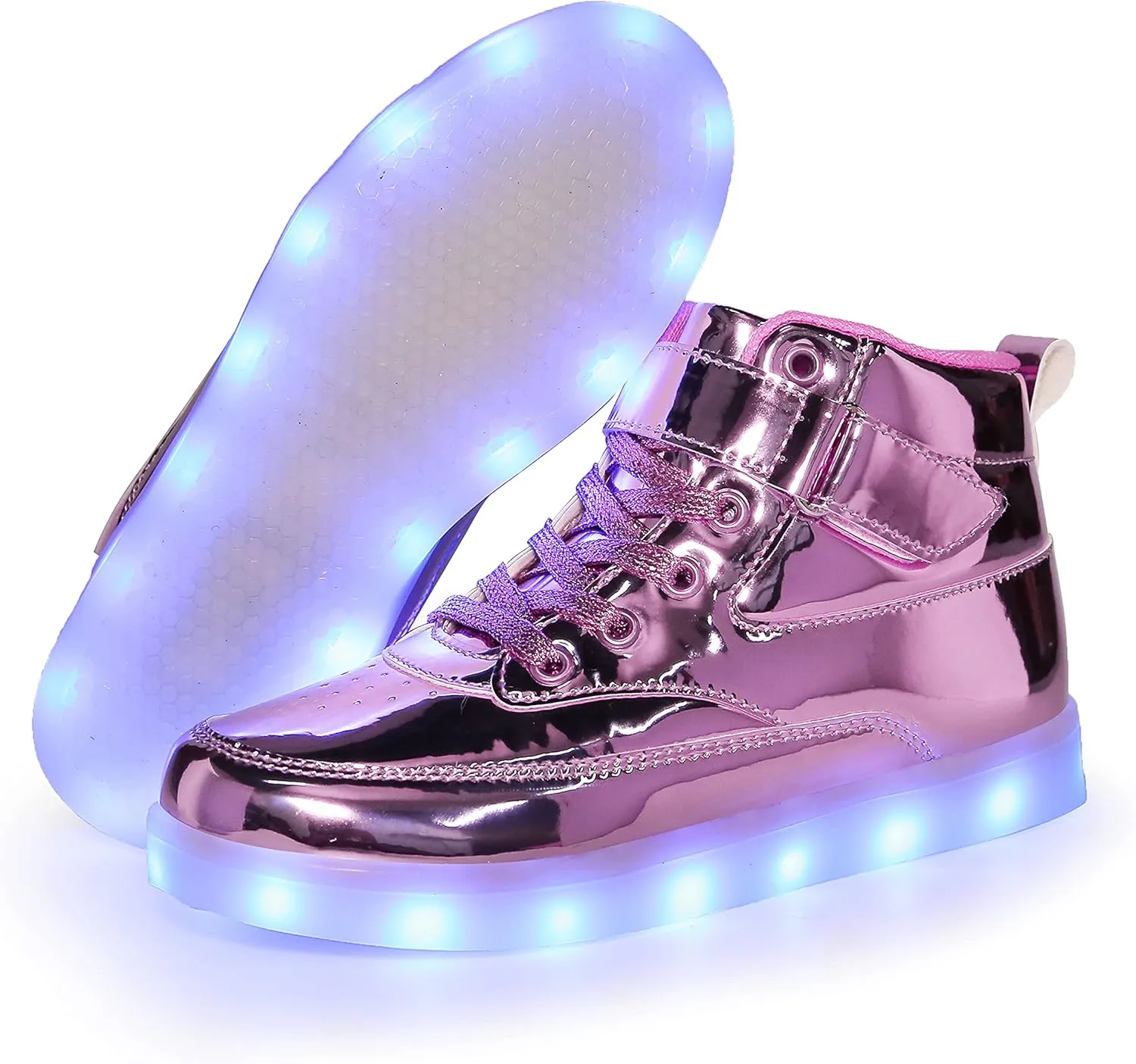Kids LED Light up Shoes USB Charging Flashing High-top Sneakers for Boys and Girls Child Unisex