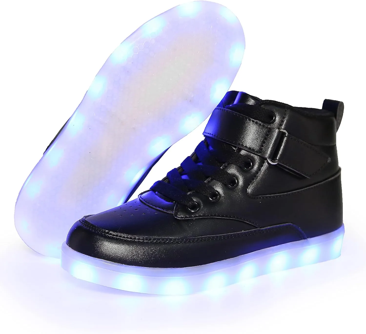 Kids LED Light up Shoes USB Charging Flashing High-top Sneakers for Boys and Girls Child Unisex