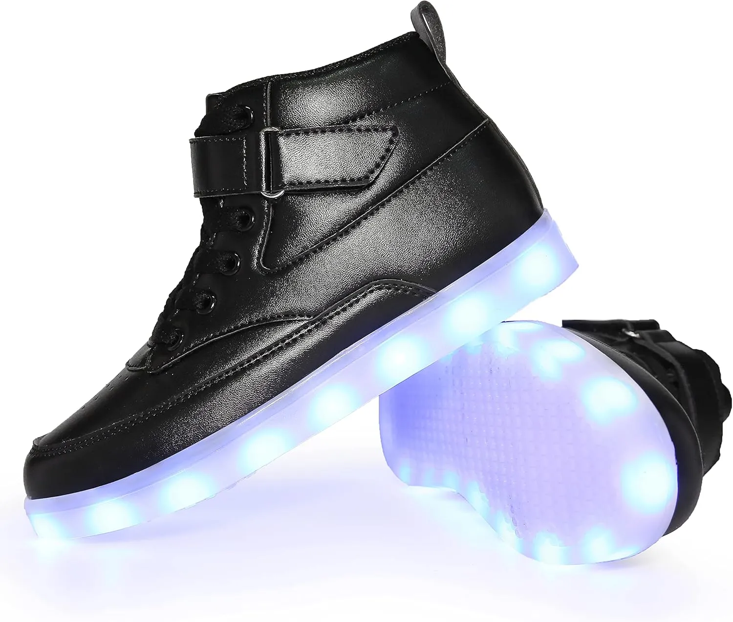 Kids LED Light up Shoes USB Charging Flashing High-top Sneakers for Boys and Girls Child Unisex