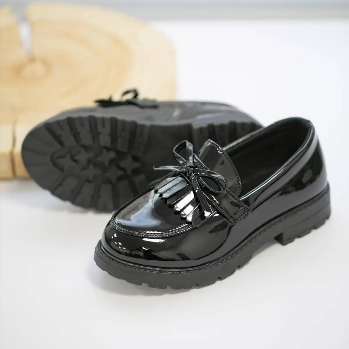 KIDSUN Toddler Boy’s Girl’s Dress Shoes Comfort Lace-Up Oxford School Uniform Shoes Loafer Flats (Toddler/Little Kid) E-Black
