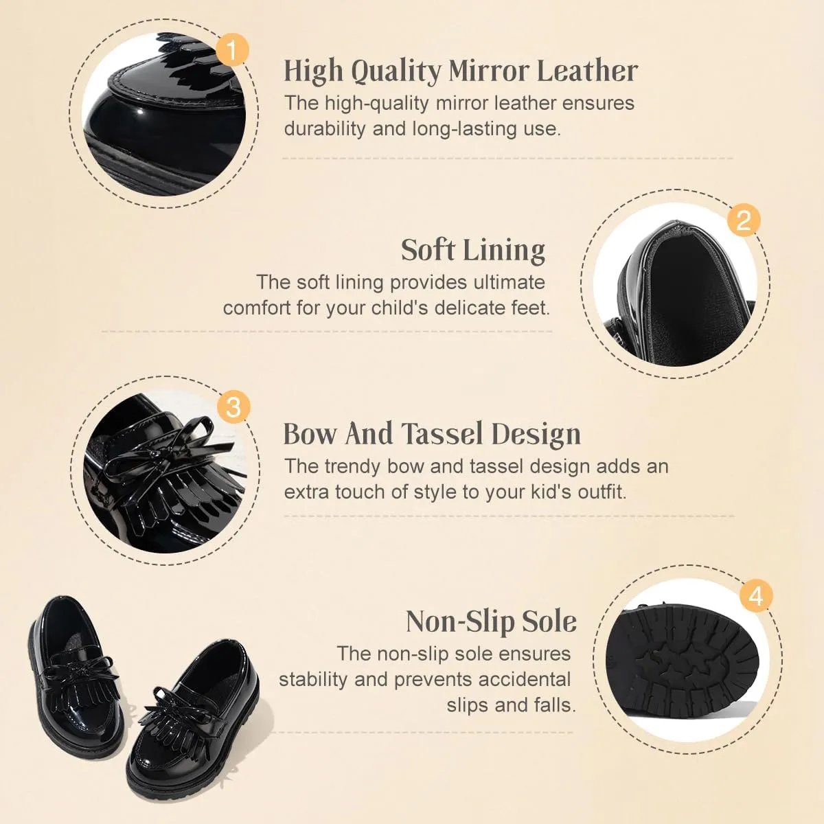 KIDSUN Toddler Boy’s Girl’s Dress Shoes Comfort Lace-Up Oxford School Uniform Shoes Loafer Flats (Toddler/Little Kid) E-Black