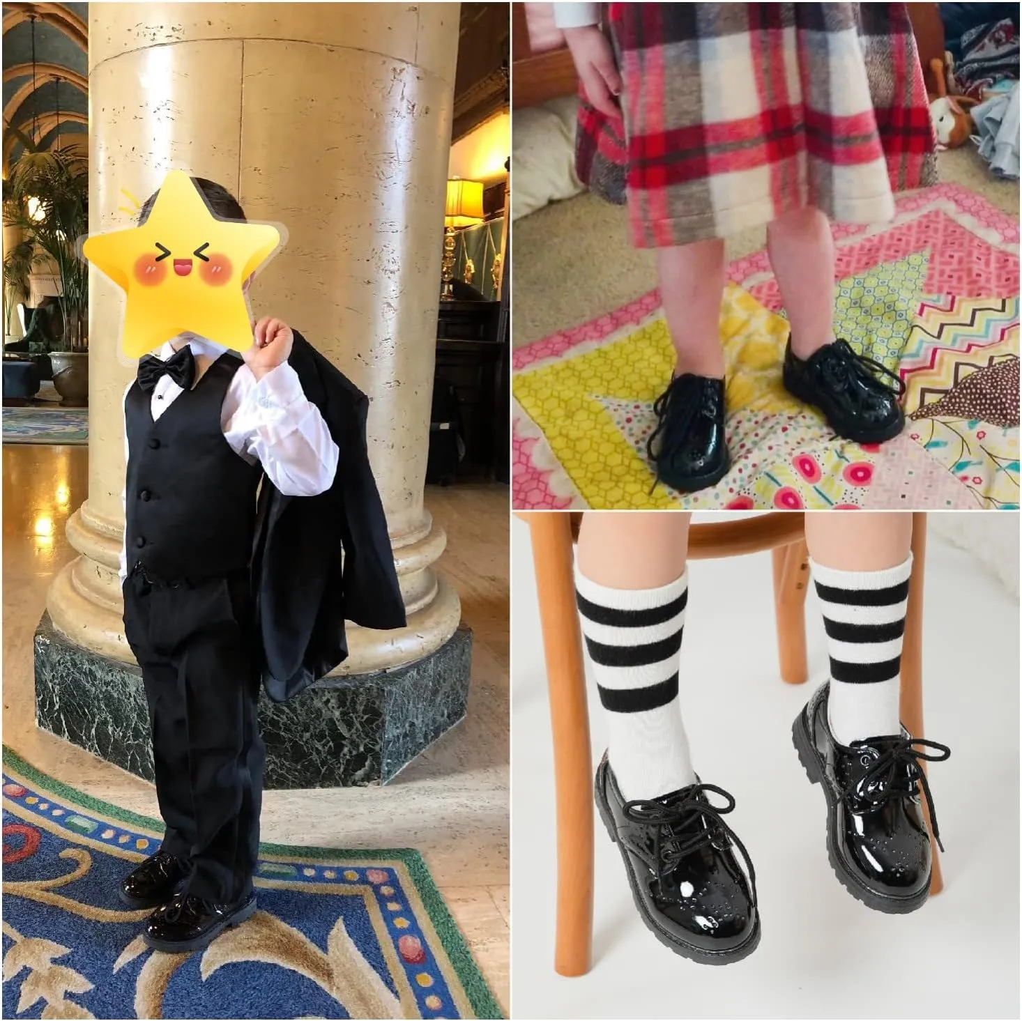 KIDSUN Toddler Boy’s Girl’s Dress Shoes Comfort Lace-Up Oxford School Uniform Shoes Loafer Flats (Toddler/Little Kid) E-Black
