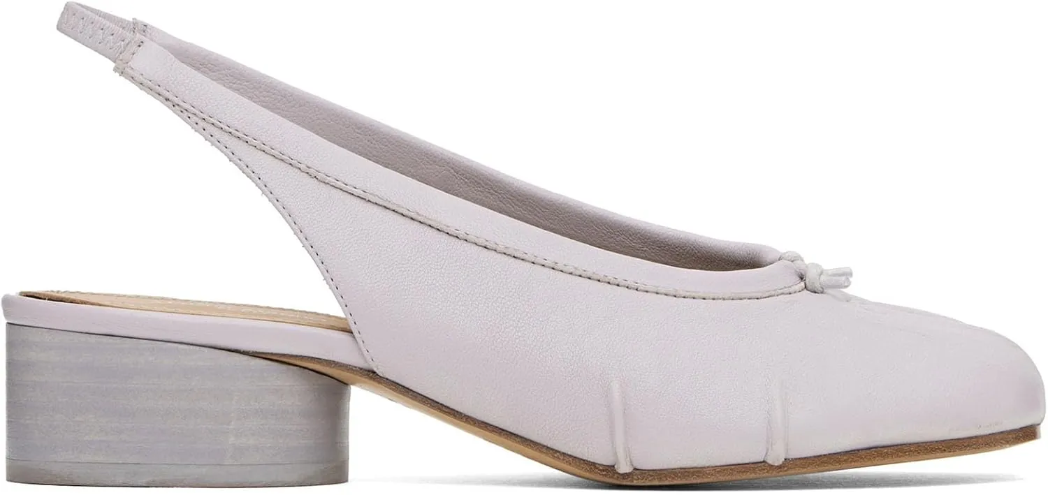 KOKOMOMO Black Split Toe Slingback Heels for Women Japanese Tabi Shoes Cylindrical Block Heels Pumps Chunky Heel Office Wedding Party Dress Shoes