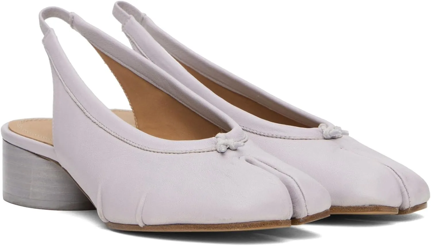 KOKOMOMO Black Split Toe Slingback Heels for Women Japanese Tabi Shoes Cylindrical Block Heels Pumps Chunky Heel Office Wedding Party Dress Shoes