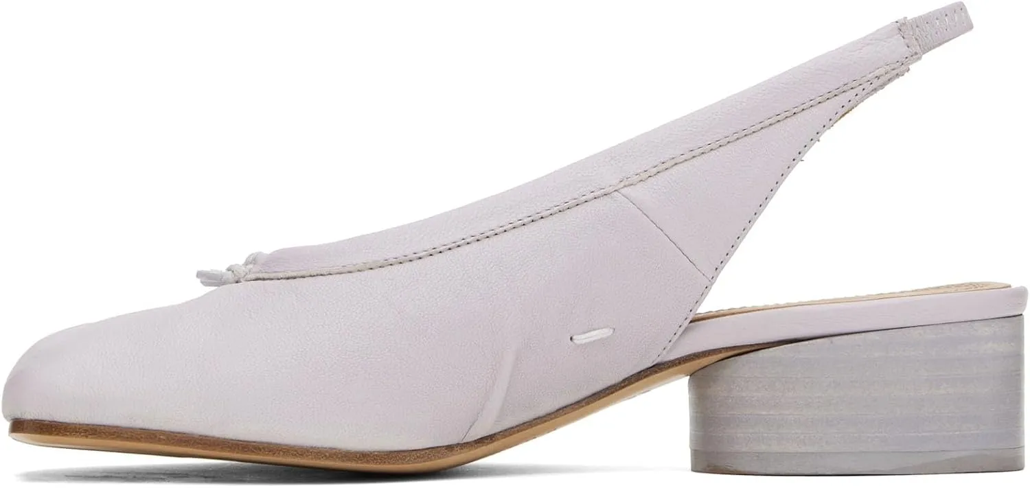 KOKOMOMO Black Split Toe Slingback Heels for Women Japanese Tabi Shoes Cylindrical Block Heels Pumps Chunky Heel Office Wedding Party Dress Shoes