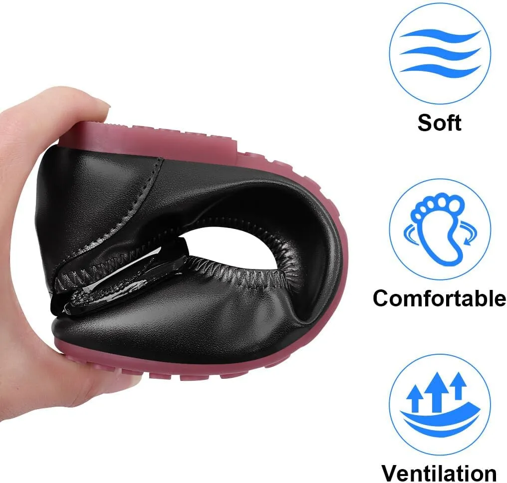 KUNWFNIX Women's Ballet Flats Crystal Wedding Ballerina Shoes Pointed Toe Pearl Diamond Low Heel Comfortable Dressy Work Business Dance Flats