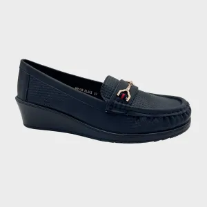 Ladies Snaffle Black Loafer