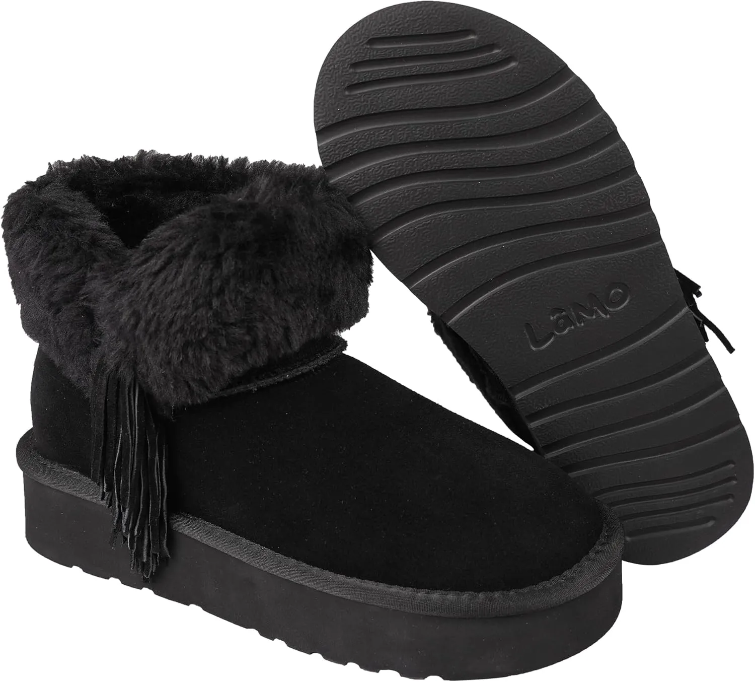 Lamo Women's Amari Platform Boots - Stylish Suede with Faux Fur Lining, Australian Sheepskin Insole, NeverWet Technology, and 1.5" Rubberlon Outsole - Premium Winter Footwear