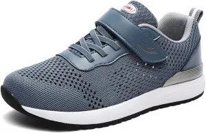 LEADER SHOW Men's Casual Elderly Safety Walking Shoes Light Weight Strap Comfort Sneakers
