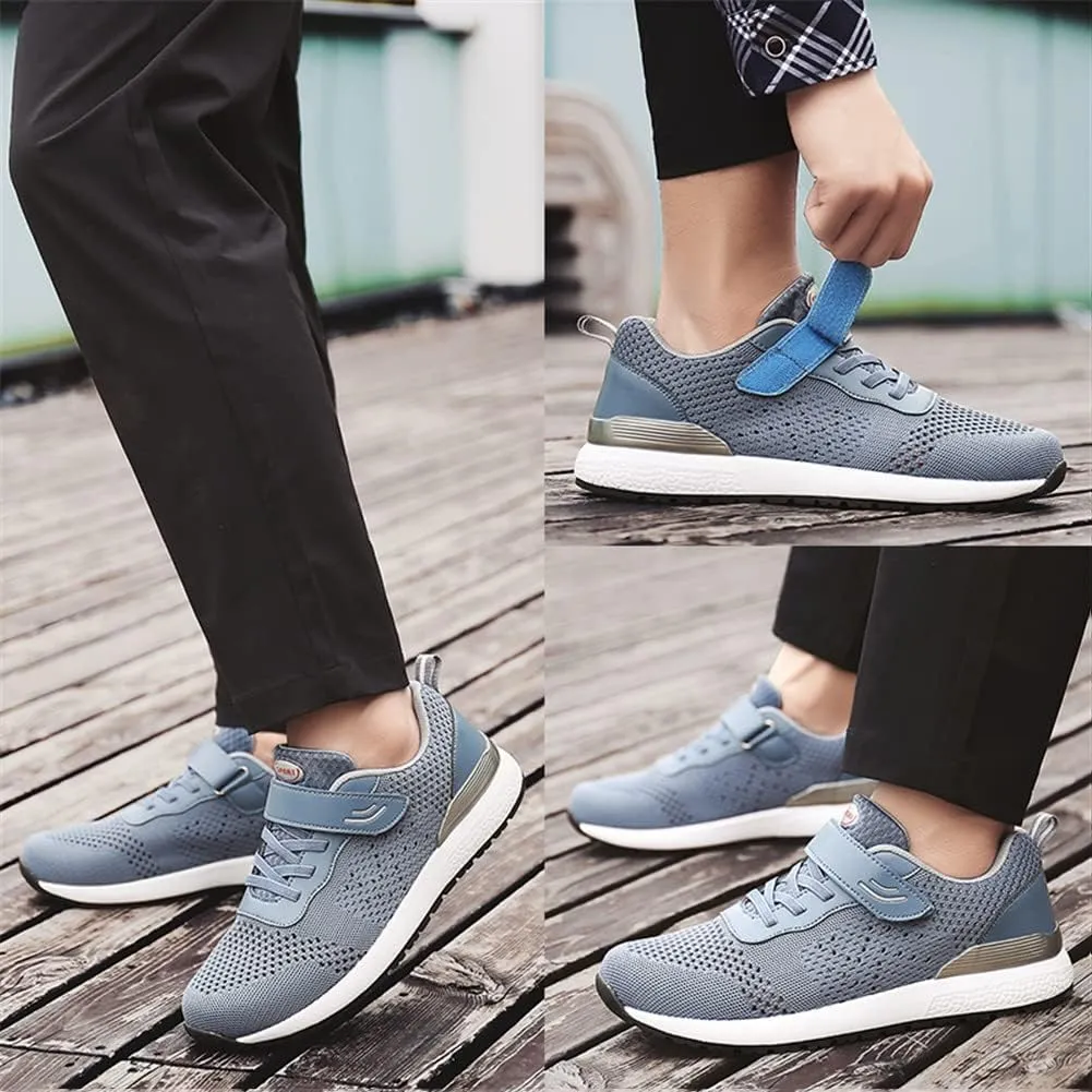 LEADER SHOW Men's Casual Elderly Safety Walking Shoes Light Weight Strap Comfort Sneakers