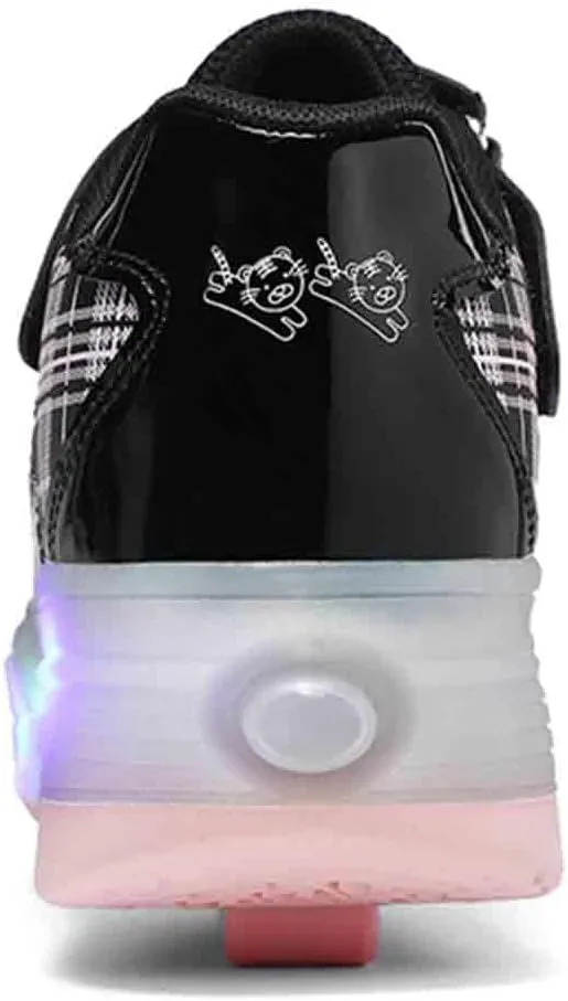 LED Light Up Kids Roller Shoes with 4 Wheels, Sneakers for Boys Girls Birthday Thanksgiving Christmas Day