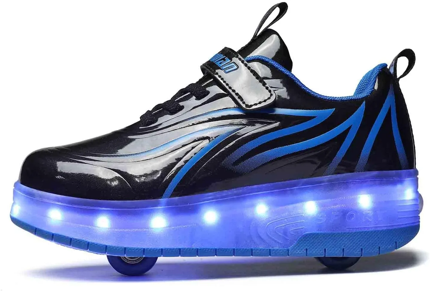 LED Light Up Kids Roller Skate Shoes with 2 Wheels,USB Rechargeable Rallar Shoe Sneakers for Boys Girls Birthday Thanksgiving Christmas Day