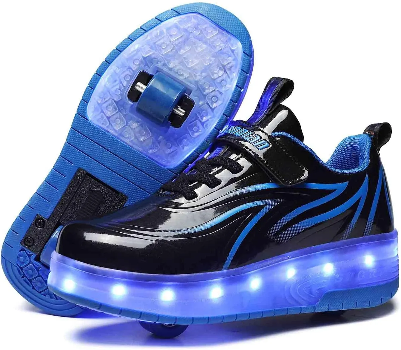 LED Light Up Kids Roller Skate Shoes with 2 Wheels,USB Rechargeable Rallar Shoe Sneakers for Boys Girls Birthday Thanksgiving Christmas Day