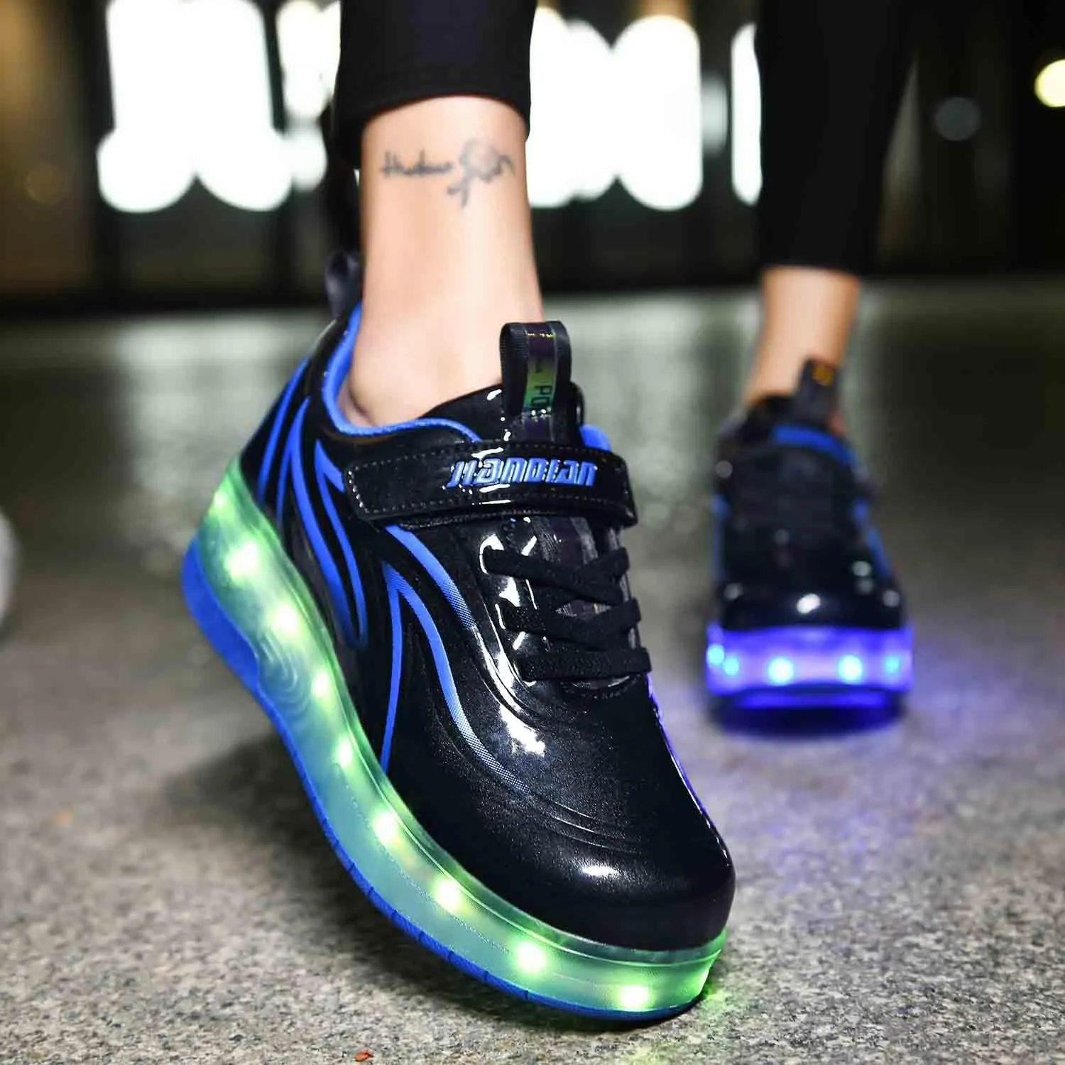 LED Light Up Kids Roller Skate Shoes with 2 Wheels,USB Rechargeable Rallar Shoe Sneakers for Boys Girls Birthday Thanksgiving Christmas Day