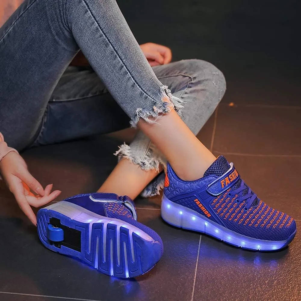 LED Light Up Roller Skates for Kids - Boys & Girls Shoes with Wheels - Colorful Light Shoes