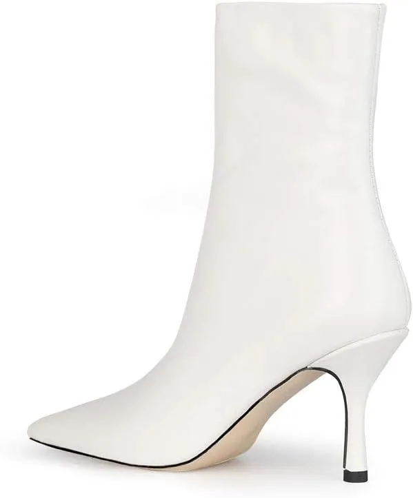 LEMUTISME Women's Trendy Snakeskin Booties Chic Pointed Toe Side Zip 3IN Stiletto High Heels Dress Fashion Ankle Boots For Office Party