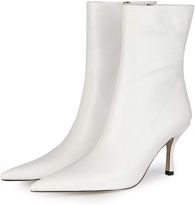 LEMUTISME Women's Trendy Snakeskin Booties Chic Pointed Toe Side Zip 3IN Stiletto High Heels Dress Fashion Ankle Boots For Office Party