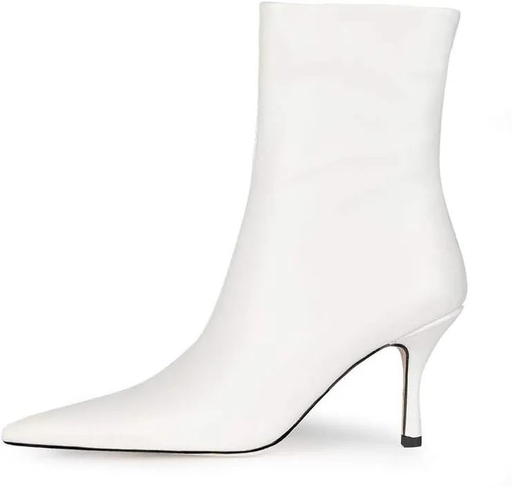 LEMUTISME Women's Trendy Snakeskin Booties Chic Pointed Toe Side Zip 3IN Stiletto High Heels Dress Fashion Ankle Boots For Office Party
