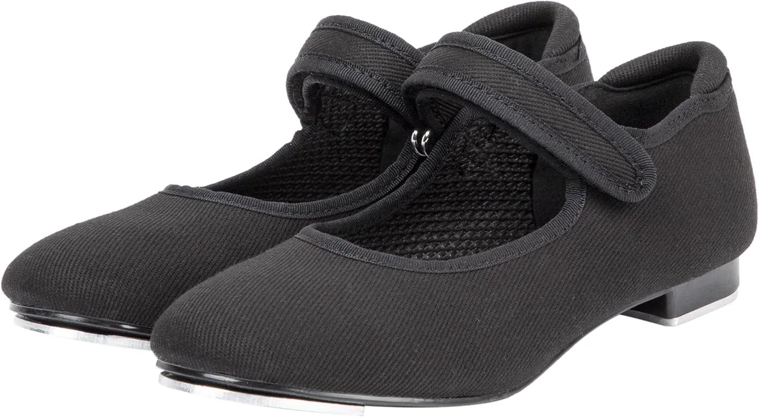 Linodes Canvas Upper Economy Unisex-Child Easy Strap Tap Shoe for Girls and Boys Tap Mary Jane Flat
