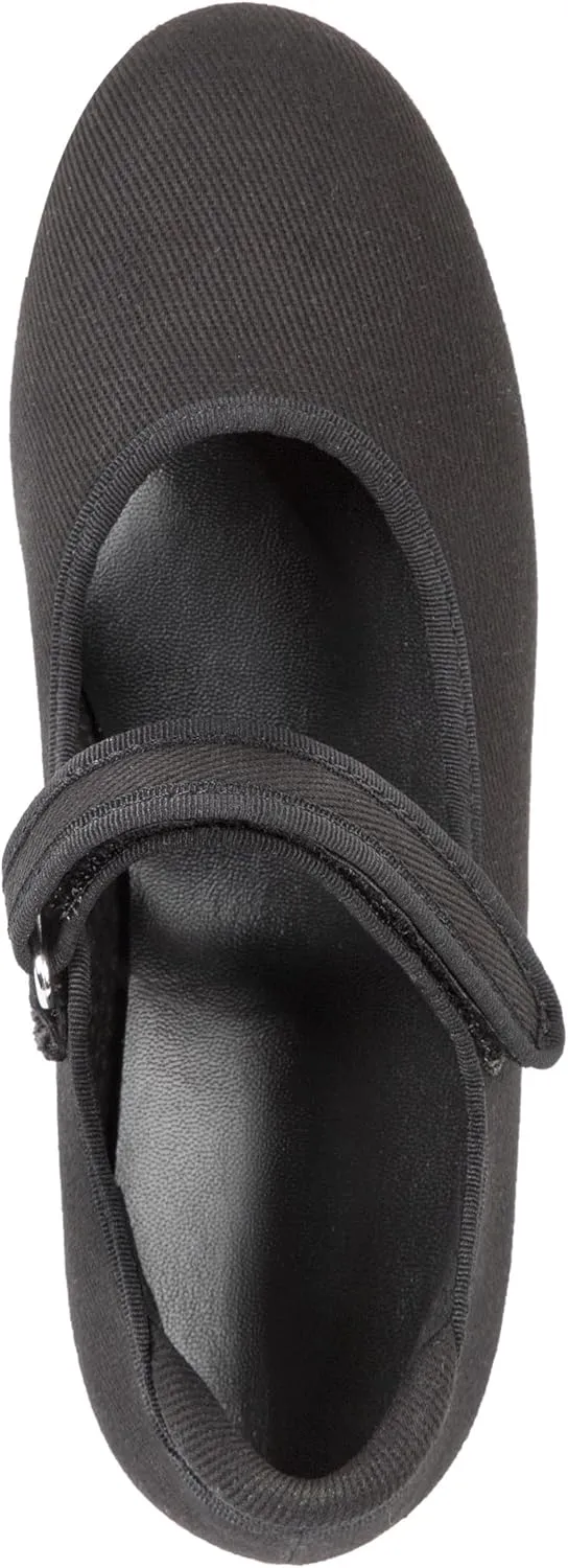 Linodes Canvas Upper Economy Unisex-Child Easy Strap Tap Shoe for Girls and Boys Tap Mary Jane Flat
