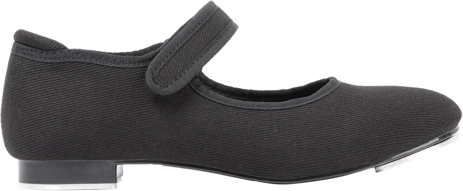 Linodes Canvas Upper Economy Unisex-Child Easy Strap Tap Shoe for Girls and Boys Tap Mary Jane Flat