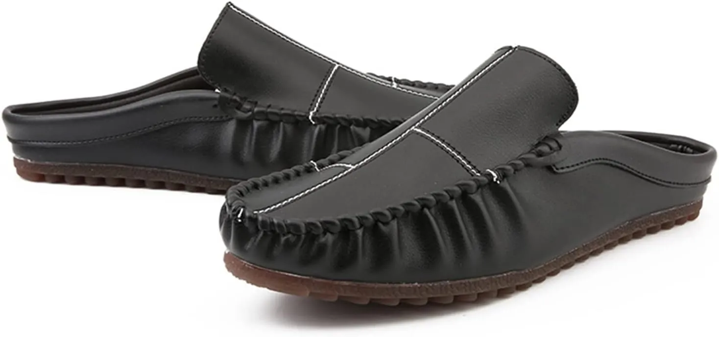 Loafers for Men Stitching Details Backless Moccasins Shoes Vegan Leather Comfortable Flexible Resistant Wedding Walking Slip On