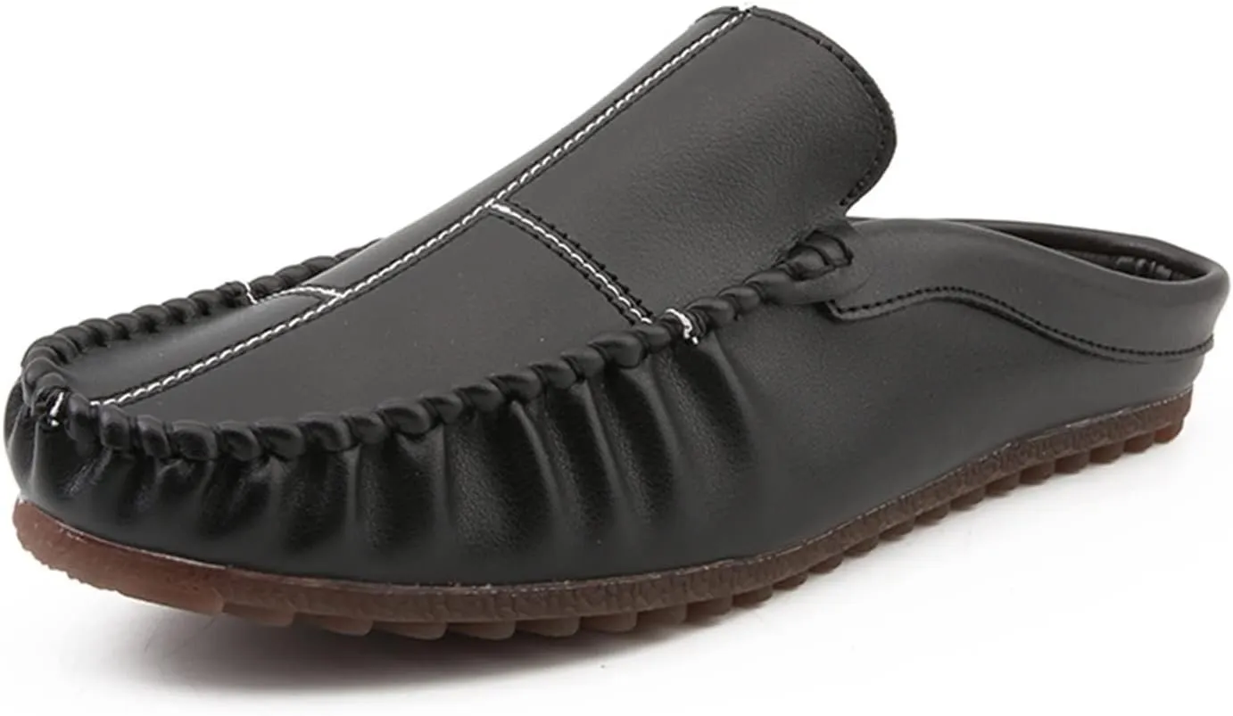 Loafers for Men Stitching Details Backless Moccasins Shoes Vegan Leather Comfortable Flexible Resistant Wedding Walking Slip On