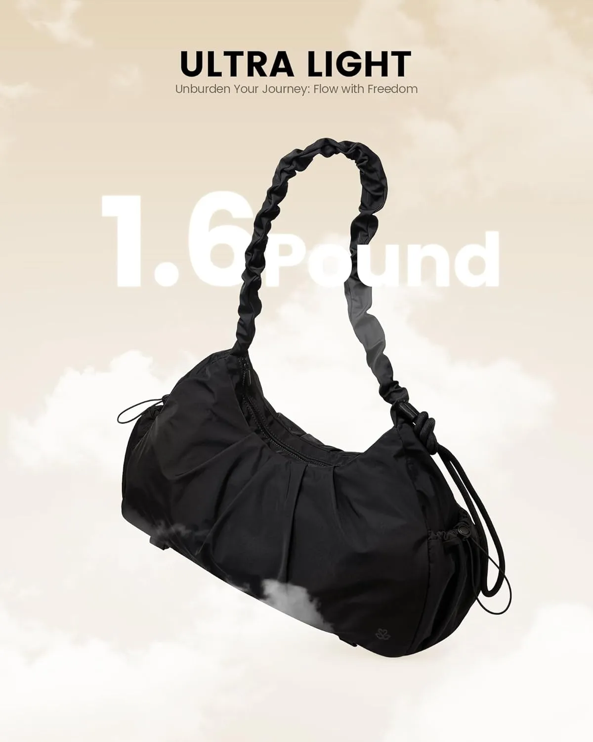 LOVEVOOK Gym Duffel Bag for Women, Weekender Overnight Bag with Wet Pocket, Workout Dance Bag, Sports Tote Bags with Hidden Yoga Mat Holder- Black