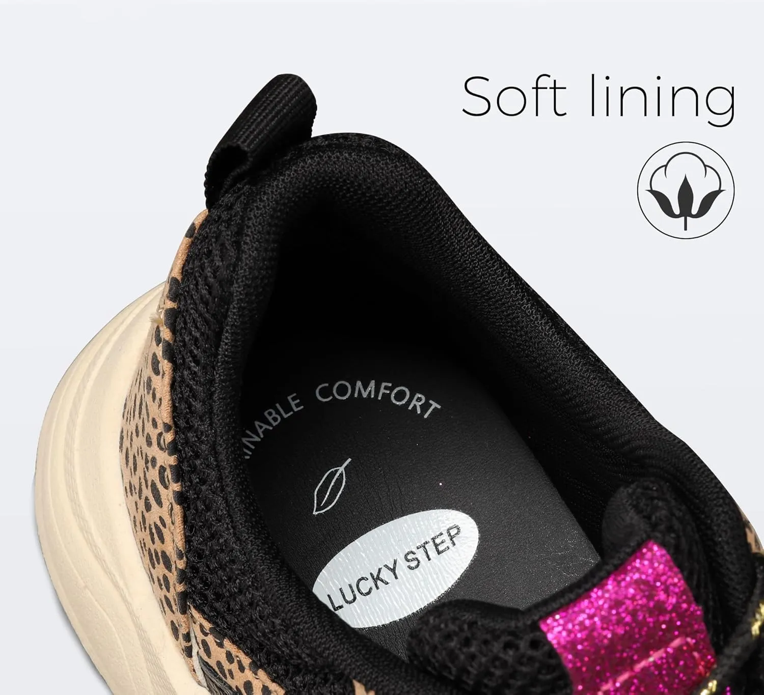 LUCKY STEP Women‘s Fashion Cusual Sneakers Platform Classic Leopard Walking Tennis Travel Shoes Chunky Colorful Lifestyle Sneakers