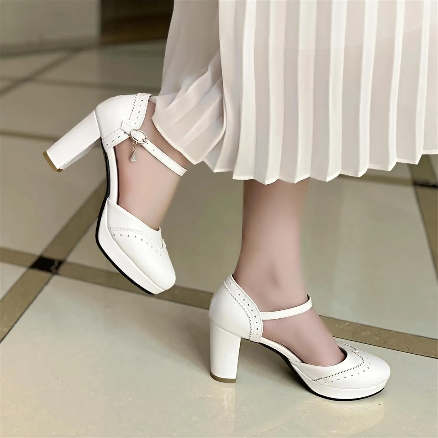 Mary Janes for Women Platform Heels Bow Kawaii Shoes Vintage Dress Pumps